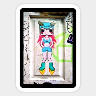 Pixel Space Girl Sticker